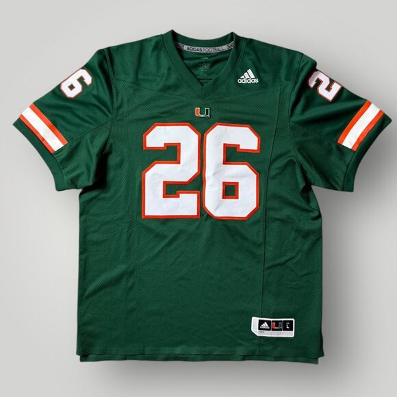 Adidas Miami Hurricanes Sean Taylor #26 Green Football Jersey Mens Sz L - Picture 1 of 10